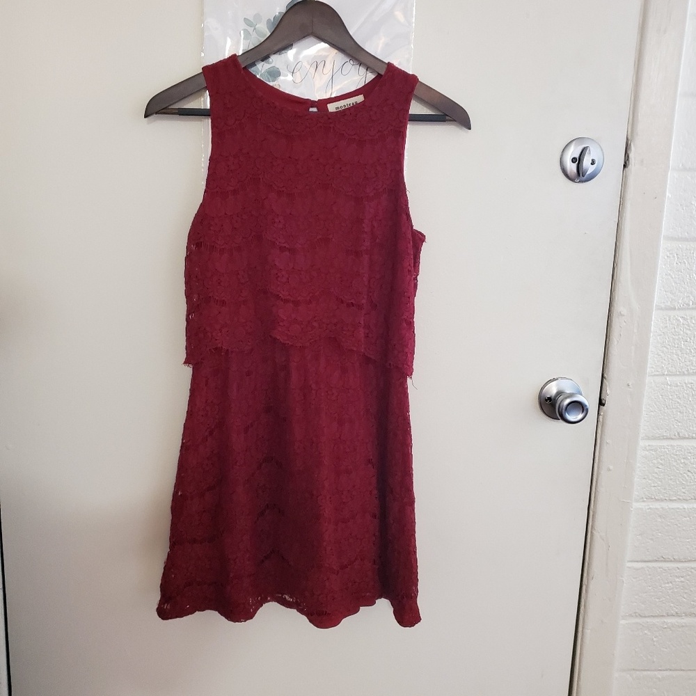 Morneau Short Red Lace Dress